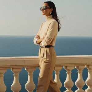 NWT (Med) Alexandra Pants Wool Tan Trousers